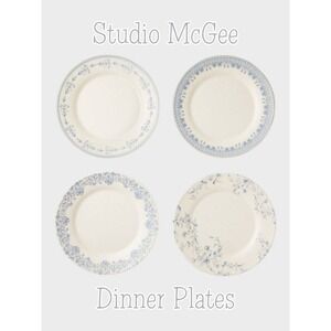 4pc 10.5" Melamine Mixed Pattern Dinner Plate Set‎ - Threshold Studio McGee